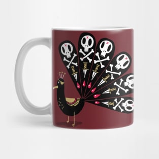 Smoking Peacock with Skulls Mug